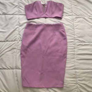 Lilac crop top with skirt